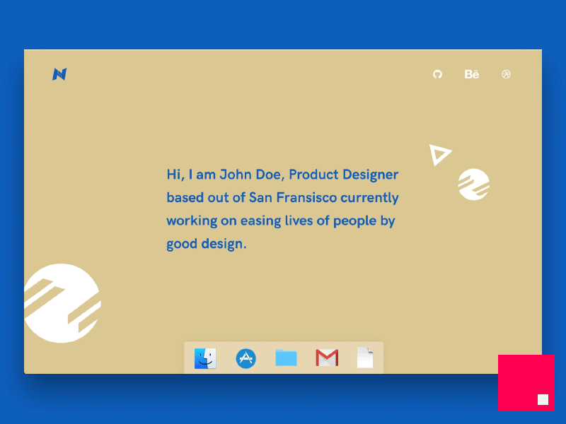 Mac Desktop Themed Portfolio Concept | Invision Studio Freebie