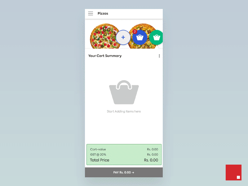 Cart Bubble Concept Part 2 app bubble cart design ecommerce freebie interaction invision studio ios pizza