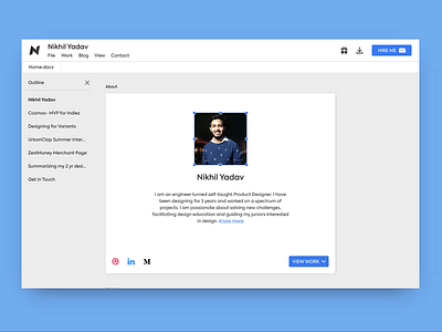 Google Docs themed portfolio clean design document google google docs portfolio ui ux