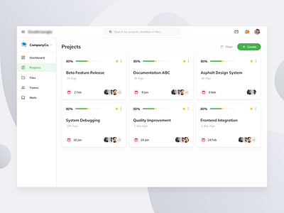 Projects Dashboard UI