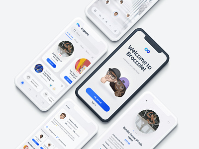 Broccole - is social platform for on-line networking. app design emoji flat grey light minimal minimalistic mobile mobile app mobile app design mobile apps mobileapp mobileui product design social platform ui ui design ux uxui