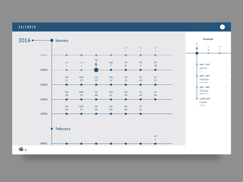 Calendar | Web App animation calendar gif interaction months productivity productivity apps schedule task task manager webapp