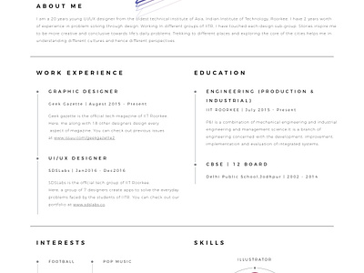 Resume | CV by Tanmay Joshi on Dribbble