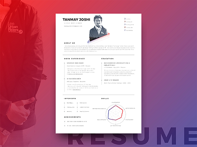Resume | CV achievements branding cv double exposure experience freelance personal branding print radar resume ui ux