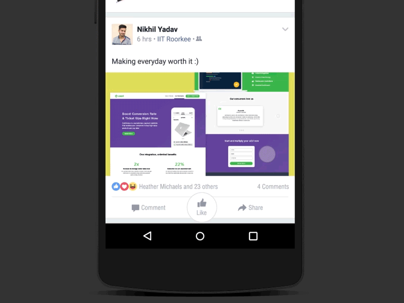 Facebook Reactions | Every Emotion is Equal android branding facebook fb fb like freelance gif reactions reactions bar redesign ui ux