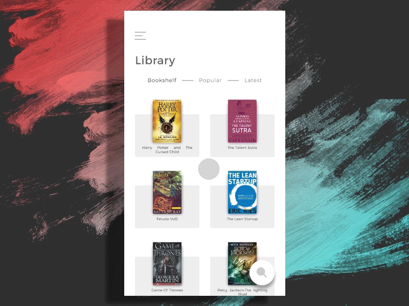 Books Collection | Animation animation app books design gif interaction interface library mobile ui ux