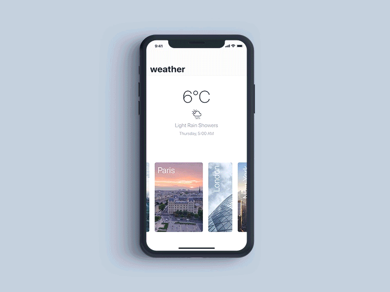 Weather Animation animation card effects interaction minimal principle ui ux weather