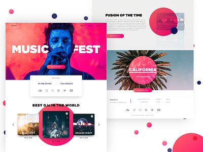 Music Fest | Landing Page Concpet event fest gradient landing page minimal modern music ui user interface