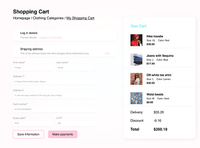 Check out screen UI design in Figma check out check out page design desktop app e commerce ecommerce payment page ui uiux ux website design