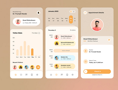 Medical App for Doctors appointment design doctors medical app mobile app patients ui ui design uiux ux design visitors statistics