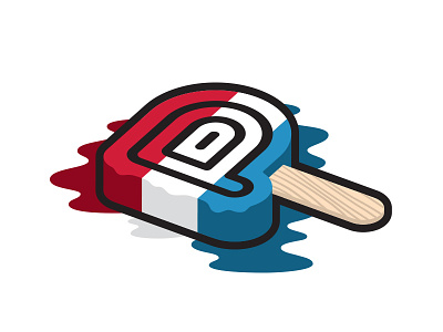 Push Pop bomb pop design illustration july 4th logo push red white and blue
