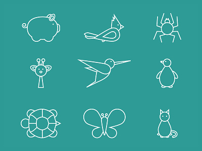 9 animals icons