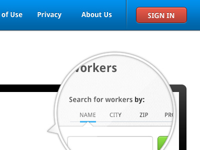 Worker Spring Home Page navigation search