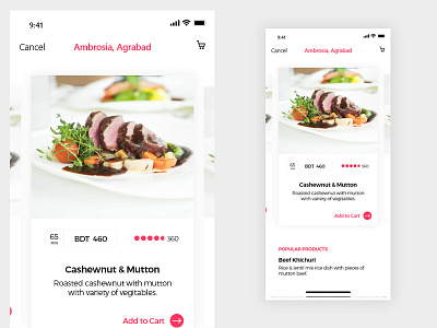 Food App-Order Screen app screen business clean food free mobile mockup popular restaurant ui ux wireframe