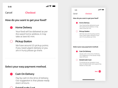 Food App-Checkout Screen