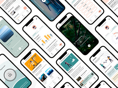 Bubblet UX/UI design anxiety app branding design digital product figma illustration interface logo meditation mindfulness product ui ux vector