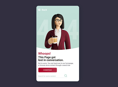 Day 8. 404 page app dailyui design ui ui design