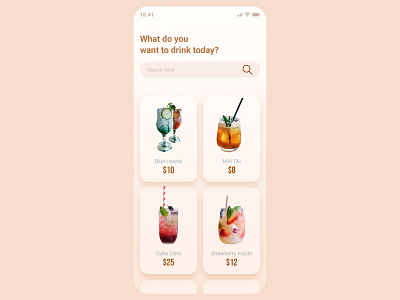 Day 43 Food/Drink Menu app challenge dailyui day 43 fooddrink menu ui design