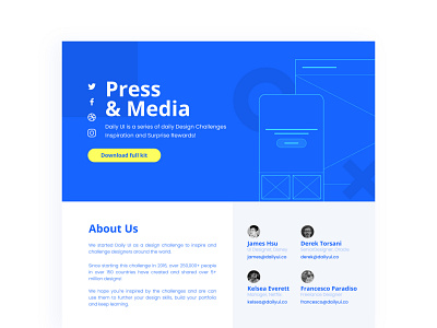 Day 51: Press Page app challenge dailyui day 51: press page design ui ui design