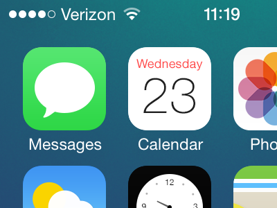 iOS 7 Home Screen Re-Redesign home screen icons ios 7 iphone redesign revisited