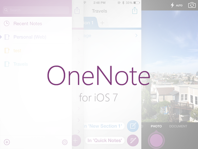 OneNote for iPhone ios7 iphone onenote redesign