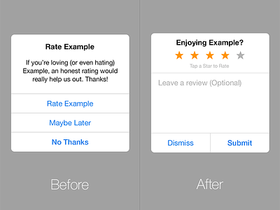 iOS Review Prompt Redesign app dialog ios prompt rating redesign review store