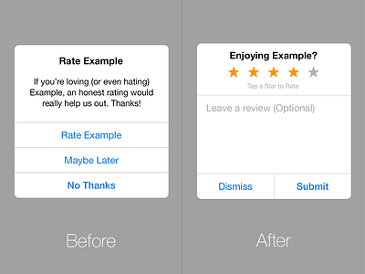 iOS Review Prompt Redesign app dialog ios prompt rating redesign review store