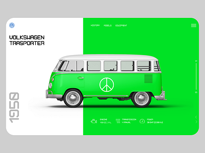 Volkswagen T1 concept design graphic design land landig page landing minimalism t1 ui volkswagen