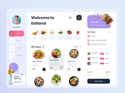 Food Delivery Service - App Design app app design delivery food food app food delivery food delivery app food delivery application food delivery service landing restaurant ui uiux web design web ui website design