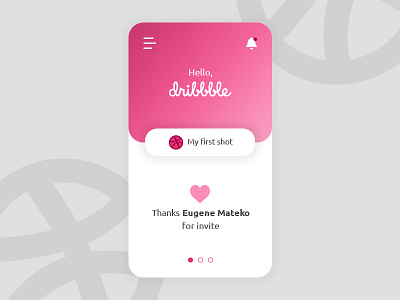 Hello Dribble ;) debuts design dribbble first shot invite invited ui ux