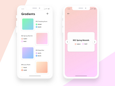 Gradients application colors gradient ios iphonex minimal ui ux