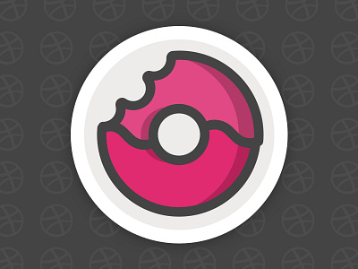 Dribbble Sticker donut dribbble food game illustration playoff sticker sweet
