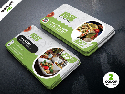 Food and Restaurant Creative Business Card Template PSD