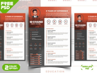 A4 Creative Resume Design Template PSD by Template PSD | Template ...