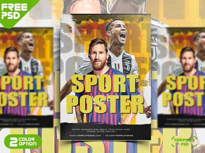 Sport Poster Design Template PSD a4 agency bakupgraphic business creative event flyer freepsd marketing minimalist photoshop poster psd rugby running sport template templatepsd tournament