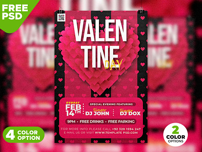Valentines Day Special Event Party Poster Template PSD