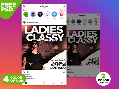 Ladies Classy Night Instagram Post Template PSD