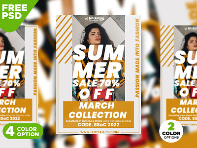 Summer Fashion Sale Poster Design PSD