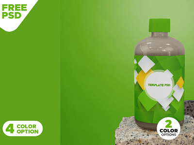 Download Bottle on Stone Mockup PSD