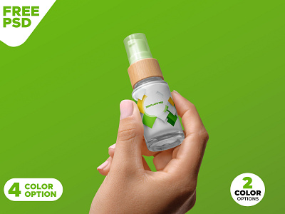 Download Bottle with Woman Hand Mockup PSD