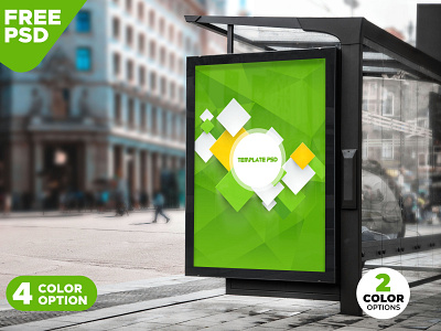 Download Bus Shelter Advertising Board Mockup PSD