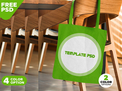 Download Canvas Bag on Chair Mockup PSD