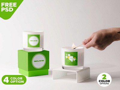 Download Candles with Box Mockup PSD