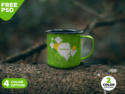 Enamel Mug Mockup PSD