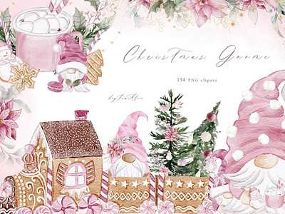Christmas Gnome Pink Templates