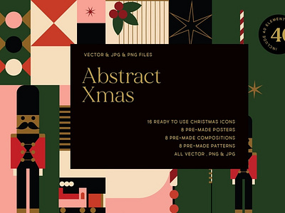 Abstract Christmas Set Templates