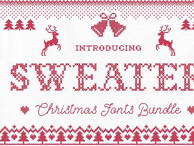 Sweater Font + BONUS Templates christmas fonts