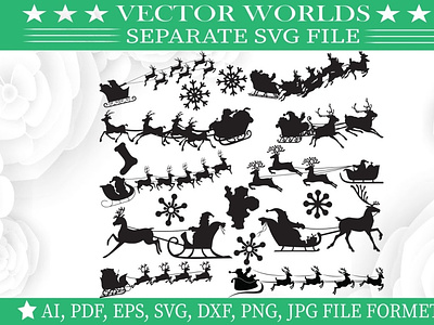 Santa Claus Raid SVG, Raid SVG Files reindeer