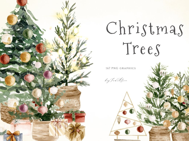 Christmas trees Photoshop Files by Template PSD | Template Graphic ...