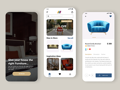 Furniture Store - Mobile App Design application furniture interface ios minimalist mobile mobile app mobile design product screen store trending ui